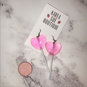 HOT PINK Lollipop Earrings + Highlighter Set